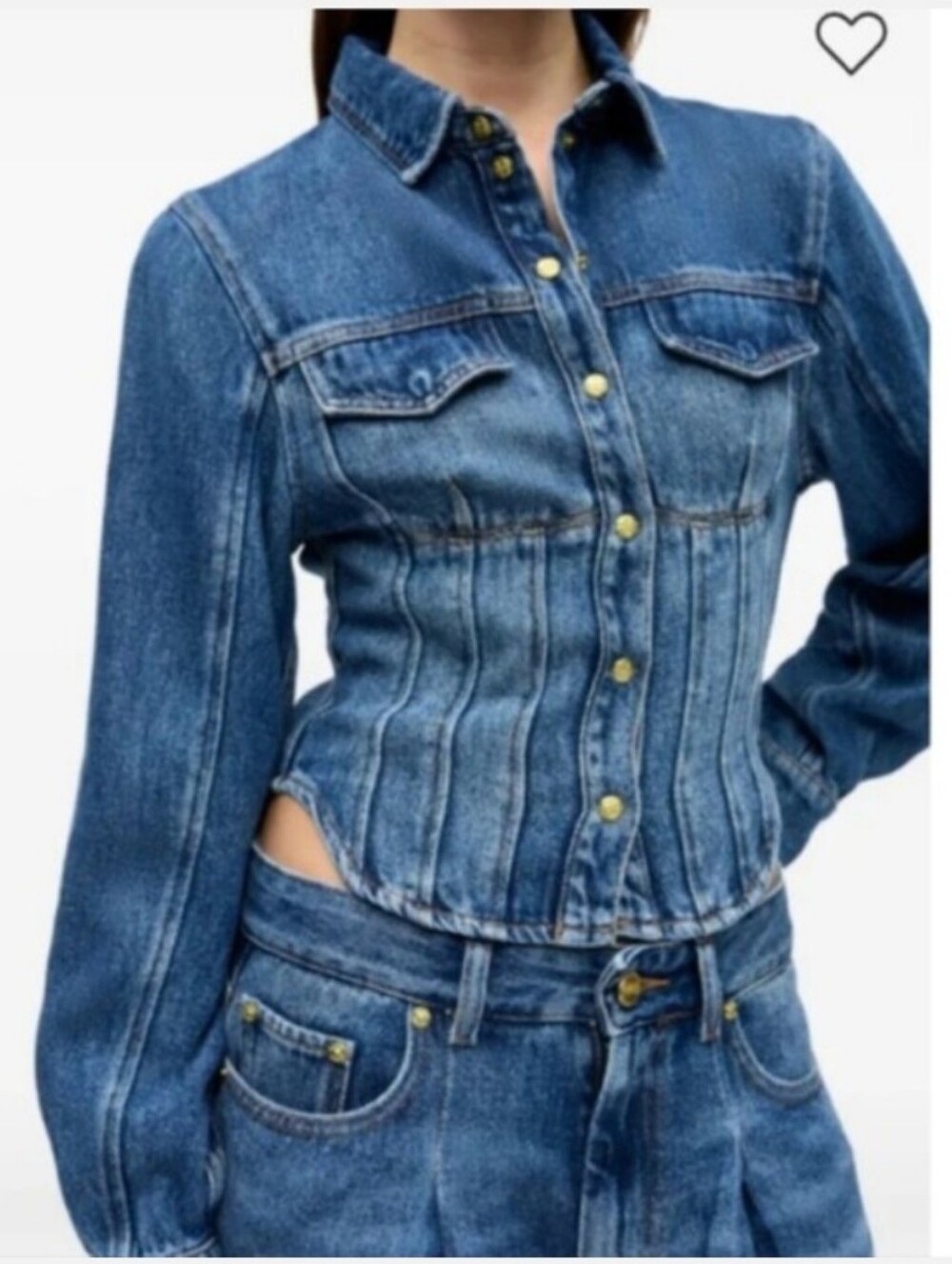 NWT Ganni Denim Corset Shirt, Jacket Size 44/ XL/